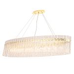 Люстра подвесная овальная с рельефными стеклянными панелями и золотым металлическим каркасом Textured Glass Chandelier варинант исполнения - 2 | Loft Concept в Костроме