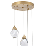 Каскадная люстра с 5-ю хрустальными плафонами Esme Crystal Brass Chandelier варинант исполнения - 3 | Loft Concept в Костроме