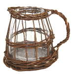 Кашпо стеклянное в плетёной корзине Mistress варинант исполнения - 1 | Loft Concept в Костроме