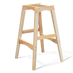 Барный стул со спинкой на 4-х деревянных ножках Голубой Велюр Ava Charm варинант исполнения - 3 | Loft Concept в Костроме