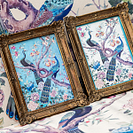 Постер в раме в стиле шинуазри Павлины на дереве Chinoiserie Imperial Garden Peacocks on a Tree Poster варинант исполнения - 3 | Loft Concept в Костроме