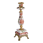 Подсвечник с цветочной росписью из фарфора с бронзовыми элементами Eden Garden варинант исполнения - 1 | Loft Concept в Костроме