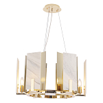 Люстра подвесная круглая с мраморными прямоугольными вставками и золотым основанием Диаметр 55 см Marble square Chandelier варинант исполнения - 4 | Loft Concept в Костроме