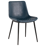 Стул с обивкой из экокожи темно-синего цвета RHOMBUSES UPHOLSTERY варинант исполнения - 1 | Loft Concept в Костроме