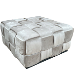 Пуф плетеный велюровый светло-бежевый  Soft Wicker Pouf варинант исполнения - 1 | Loft Concept в Костроме