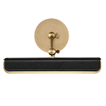 Светильник для картин цвет винтажная латунь с прямоугольным плафоном из кожи черного цвета Alora варинант исполнения - 3 | Loft Concept в Костроме