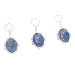 Зеркало брелок карманное двухстороннее из натурального камня Лазурит Stone Mirrors варинант исполнения - 4 | Loft Concept в Костроме