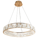 Кольцевая люстра с декором из мрамора и хрусталя Dione Ring Marble Crystal Chandelier варинант исполнения - 3 | Loft Concept в Костроме