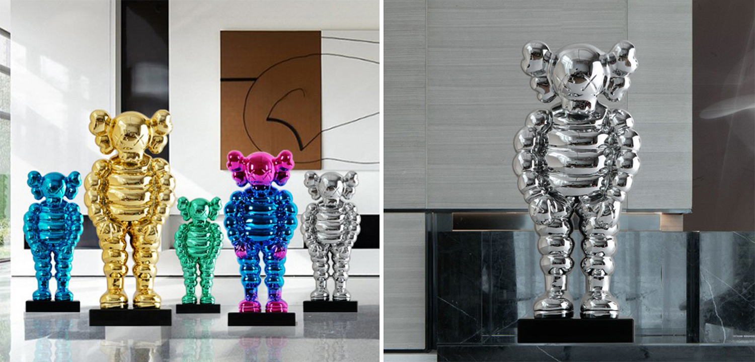 Статуэтка KAWS Bowed Down Silver on stand Статуэтка KAWS Bowed Down Silver on stand - Loft-Concept в Костроме