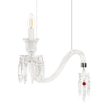 Подвесной светильник стеклянный в виде канделябра Curved Glass Chandelier варинант исполнения - 3 | Loft Concept в Костроме