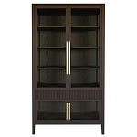 Витрина Primo со стеклянными фасадами и 2 ящиками Темный орех варинант исполнения - 7 | Loft Concept в Костроме