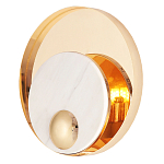 Бра с круглым плафоном из белого мрамора и золотистым металлическим обрамлением  Ginger & Jagger варинант исполнения - 1 | Loft Concept в Костроме