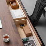 Кофейный стол из массива дерева с выдвижными ящиками Coffee Walnut Table варинант исполнения - 7 | Loft Concept в Костроме