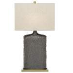 Настольная лампа керамическая с тканевым прямоугольным абажуром Flask варинант исполнения - 2 | Loft Concept в Костроме