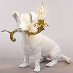 Настольная лампа в виде щенка Puppy White Table Lamp варинант исполнения - 2 | Loft Concept в Костроме