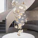 Люстра каскадная из белых цветов каллы и птичек Refined Taste of Light варинант исполнения - 4 | Loft Concept в Костроме