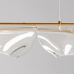 Люстра линейная с 3-мя белыми волнистыми плафонами Wave Line варинант исполнения - 9 | Loft Concept в Костроме