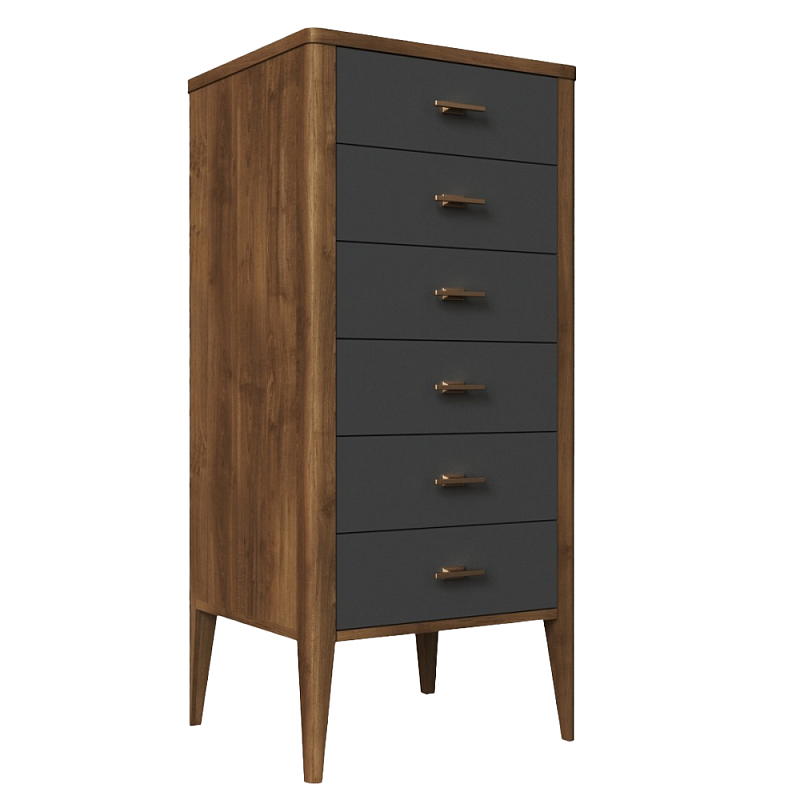 Комод из массива бука с 6-ю ящиками Tasteful Furniture Серый Коричневый Комод из массива бука с 6-ю ящиками Tasteful Furniture Серый Коричневый в Костроме | Loft Concept