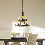 Люстра с цилиндрическим плафонами из толстого волнистого стекла в индустриальном стиле Feiss варинант исполнения - 7 | Loft Concept в Костроме