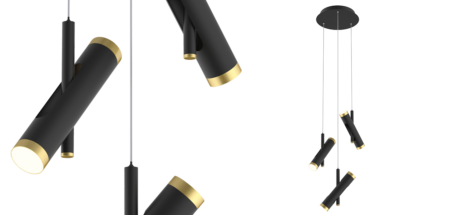 Люстра Rainer Chandelier Trio black Люстра Rainer Chandelier Trio black - Loft-Concept в Костроме