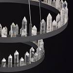 Люстра с двумя кольцами черного цвета с хрустальными элементами QUARTZ CRYSTAL варинант исполнения - 12 | Loft Concept в Костроме