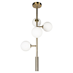 Люстра на штанге с 4-мя белыми шарообразными плафонами Bubble Chandelier варинант исполнения - 2 | Loft Concept в Костроме
