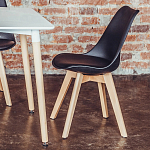 Стул с основой из пластика и мягким сиденьем Arvika Black варинант исполнения - 9 | Loft Concept в Костроме