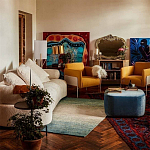 Трехместный диван с обивкой букле молочного цвета Leonois Boucle Sofa варинант исполнения - 5 | Loft Concept в Костроме