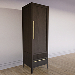 Узкий Шкаф Primo с 2 выдвижными ящиками Темный орех варинант исполнения - 3 | Loft Concept в Костроме