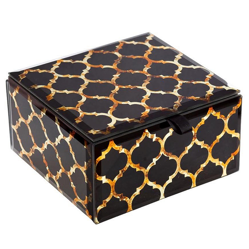 Шкатулка Oriental Rhombuses Cube Черный Шкатулка Oriental Rhombuses Cube Черный в Костроме | Loft Concept