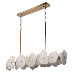 Люстра подвесная линейная с текстурированными мраморными элементами Marble square варинант исполнения - 3 | Loft Concept в Костроме