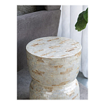 Приставной столик с мозаичным рисунком из раковин устриц Bone Inlay варинант исполнения - 7 | Loft Concept в Костроме