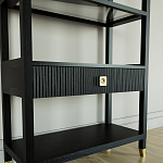 Стеллаж Elsa Dreams Black со стеклянными полками и ящиком варинант исполнения - 2 | Loft Concept в Костроме