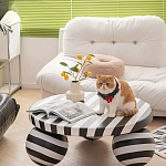 Дизайнерский журнальный стол круглый в чёрно-белую полоску Mypel варинант исполнения - 3 | Loft Concept в Костроме