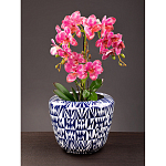 Кашпо с орнаментом в сочетании белого и синего цвета Artistic Flowerpot варинант исполнения - 4 | Loft Concept в Костроме