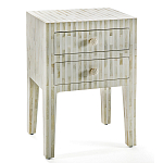 Тумбочка прикроватная White Pearl BEDSIDE CABINET 2 DRAWER варинант исполнения - 3 | Loft Concept в Костроме