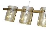 Подвесной светильник светодиодный с 5-ю цилиндрическими плафонами коньячного цвета из стекла и стали Andrea Сhandelier Сognac варинант исполнения - 2 | Loft Concept в Костроме