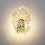 Бра с рельефным волнообразным стеклянным плафоном и вставкой из мрамора Liquid Stone варинант исполнения - 3 | Loft Concept в Костроме