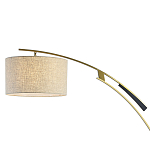 Торшер с изогнутой черной металлической ножкой и цилиндрическим абажуром из ткани Arched Metal Base  варинант исполнения - 2 | Loft Concept в Костроме