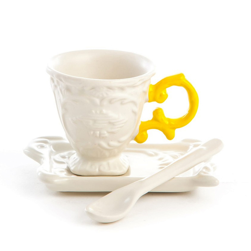 Кофейная пара Seletti I-Coffee Yellow Белый Желтый Кофейная пара Seletti I-Coffee Yellow Белый Желтый в Костроме | Loft Concept