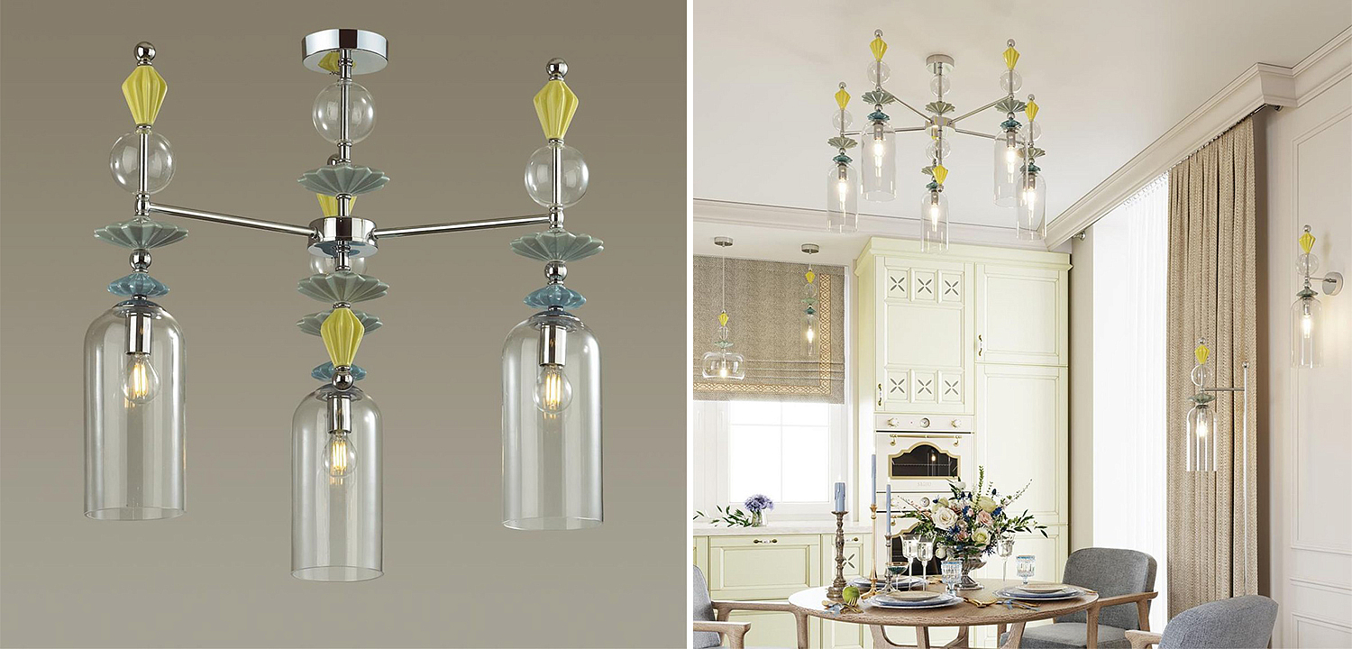 Люстра Iris Glass Chandelier candy 3 chrome Люстра Iris Glass Chandelier candy 3 chrome - Loft-Concept в Костроме