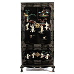 Шкаф черный в китайском стиле  Chinese Cabinet Black варинант исполнения - 1 | Loft Concept в Костроме