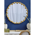 Зеркало круглое в фактурной золотистой раме из металла Mirror Golden Placer варинант исполнения - 3 | Loft Concept в Костроме