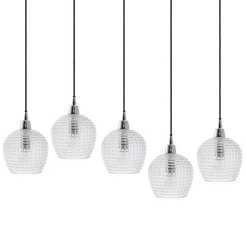 Подвесной светильник каскадный с фактурными стеклянными плафонами Cascade with Relief Lampshades Прозрачный Черный Серый Подвесной светильник каскадный с фактурными стеклянными плафонами Cascade with Relief Lampshades Прозрачный Черный Серый в Костроме | Loft Concept