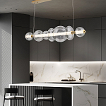 Подвесной светильник линейный с прозрачными стеклянными шарами разного диаметра Eurofase варинант исполнения - 16 | Loft Concept в Костроме