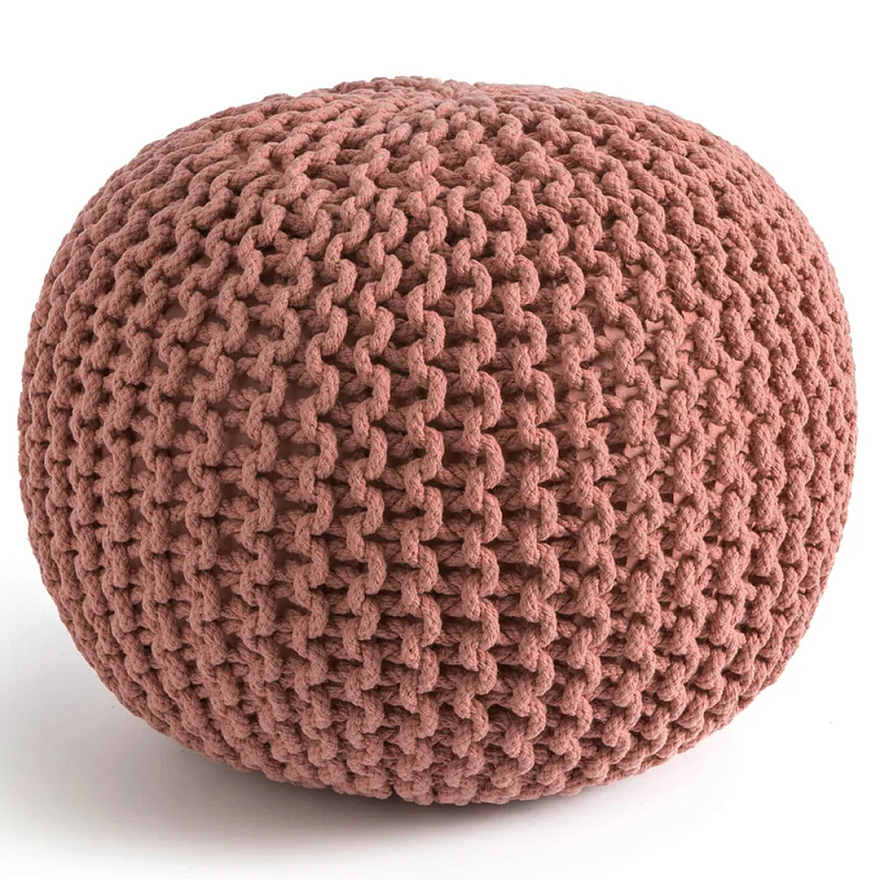 Круглый вязаный пуф Pink Knitted Ball Pouf Розовый Круглый вязаный пуф Pink Knitted Ball Pouf Розовый в Костроме | Loft Concept
