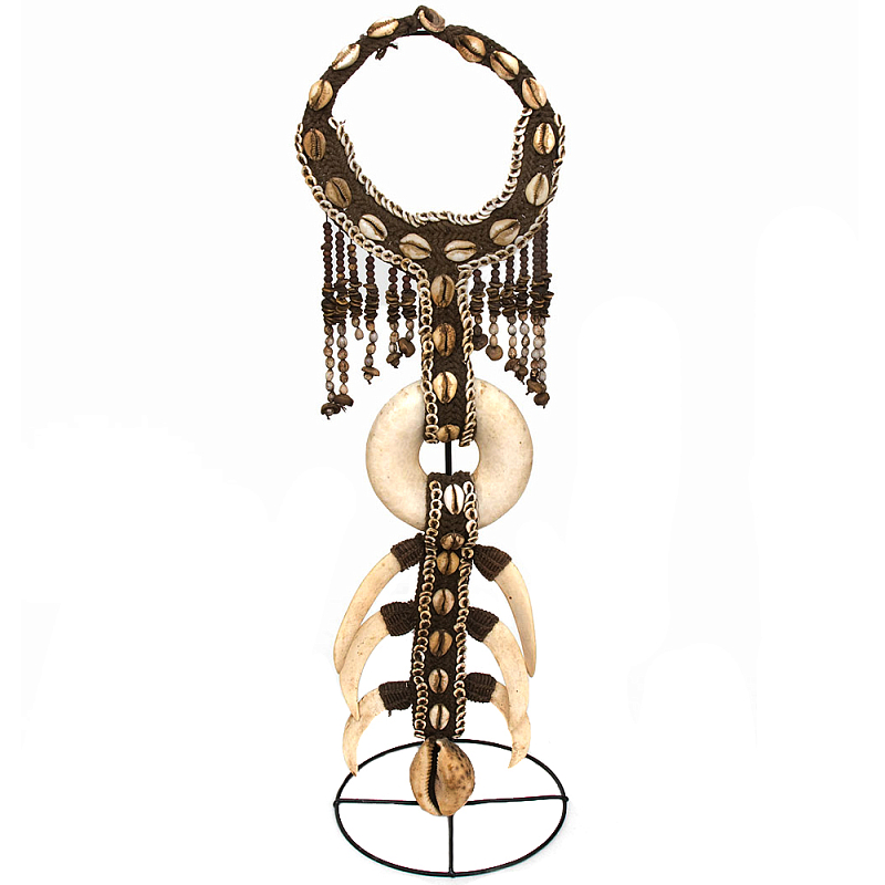 Этническое ожерелье на подставке Aboriginal Necklace Beige Brown Коричневый Бежевый Этническое ожерелье на подставке Aboriginal Necklace Beige Brown Коричневый Бежевый в Костроме | Loft Concept