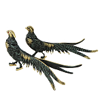 Статуэтка бронзовая синяя пара Фазаны Bronze Birds варинант исполнения - 1 | Loft Concept в Костроме