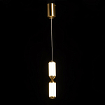 Подвесной светильник с двумя белыми рифлеными цилиндрическими плафонами Golden Swirl варинант исполнения - 3 | Loft Concept в Костроме