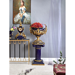 Чаша темно-синего цвета с фигурками ангелов и рельефным декором Eden Garden porcelain and bronze варинант исполнения - 7 | Loft Concept в Костроме